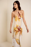 Vestido Longo Detalhe Resina Floral Maxi Lucidez