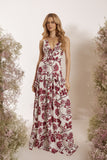 Vestido Longo Estampa Flor de Lotus Lurex Litt