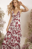 Vestido Longo Estampa Flor de Lotus Lurex Litt