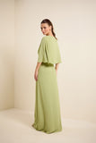 Vestido Longo Festa com Flor Verde Seiva Lucidez