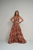 Vestido Longo Frente Única Floral Anne Fernandes