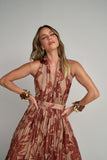 Vestido Longo Frente Única Floral Anne Fernandes