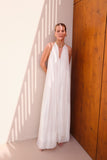 Vestido Longo Frente Única Off White Anne Fernandes