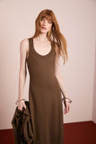Vestido Longo Marrom Oliva Anne Fernandes