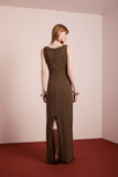 Vestido Longo Marrom Oliva Anne Fernandes