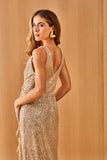 Vestido Longo Paetê Dourado Voar