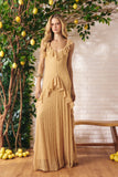 Vestido Longo Renda Babado Bege Camomila Litt