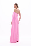 Vestido Longo Sem Alças Crepe Rosa Arte Sacra