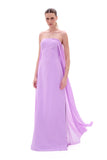 Vestido Longo Sobreposição Chiffon Lavanda Arte Sacra