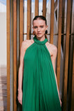 Vestido Longo Tarquinado Verde Anne Fernandes