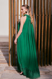 Vestido Longo Tarquinado Verde Anne Fernandes