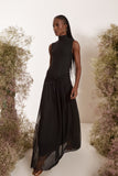 Vestido Longo Tule Preto Litt