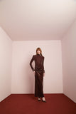 Vestido Longo Veludo Marrom Anne Fernandes