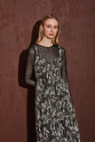 Vestido Maxi Midi Jacquard Floresta Voar