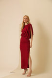 Vestido Midi Assimétrico Ruby Red Anne Fernandes