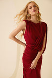 Vestido Midi Assimétrico Ruby Red Anne Fernandes