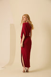 Vestido Midi Assimétrico Ruby Red Anne Fernandes