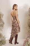 Vestido Midi Babados Estampa Cashmere Litt