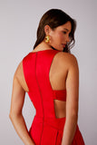 Vestido Midi Cetim Decote V Scarlat Litt
