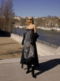 Vestido Midi Cetim com Renda Zebra Anne Fernandes