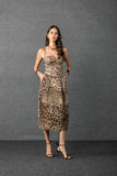 Vestido Midi Corset Animal Print Anne Fernandes