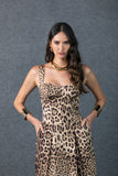 Vestido Midi Corset Animal Print Anne Fernandes