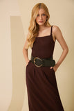 Vestido Midi Corset Marrom Anne Fernandes