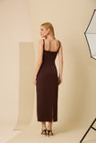 Vestido Midi Corset Marrom Anne Fernandes