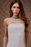 Vestido Midi Cotton Decote Lua Off White Litt
