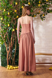 Vestido Midi Crepe Mix Godê Rosewood Litt