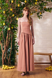 Vestido Midi Crepe Mix Godê Rosewood Litt