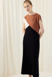 Vestido Midi Crepe Tricolor Lucidez