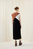 Vestido Midi Crepe Tricolor Lucidez