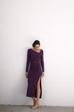 Vestido Midi Decote Assimétrico Estampa Statement Alphorria