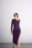 Vestido Midi Decote Assimétrico Estampa Statement Alphorria