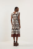 Vestido Midi Decote V Tramas Lucidez