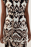 Vestido Midi Decote V Tramas Lucidez