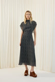Vestido Midi Decote Vazado Croco Preto Lucidez