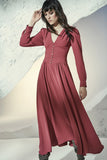 Vestido Midi Detalhe Cintura Vinho Alphorria
