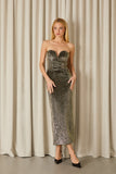 Vestido Midi Florence Preto com Dourado Fabulous Agilita