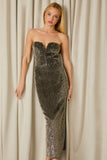 Vestido Midi Florence Preto com Dourado Fabulous Agilita
