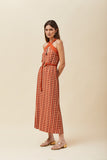 Vestido Midi Fluity Estampa Olho de Gato Voar