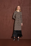 Vestido Midi Jacquard Lurex Zig Zag Floresta Voar