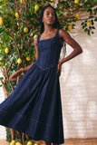 Vestido Midi Jeans Escuro Litt