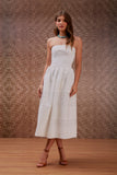 Vestido Midi Laise Daisy Recortes Off White Litt