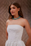 Vestido Midi Laise Daisy Recortes Off White Litt
