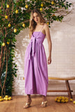 Vestido Midi Lastex Laço Purpura Litt