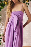Vestido Midi Lastex Laço Purpura Litt