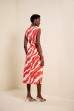 Vestido Midi Litoral Vermelho Bromelia Lucidez