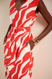 Vestido Midi Litoral Vermelho Bromelia Lucidez